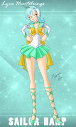 Size: 1693x2850 | Tagged: safe, artist:shinta-girl, lyra heartstrings, human, crossover, humanized, light skin, sailor moon, sailor scout, solo