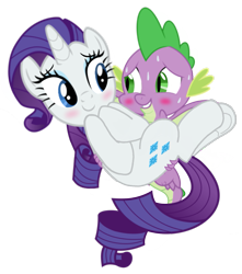 Size: 969x1097 | Tagged: safe, artist:georgegarza01, rarity, spike, dragon, pony, unicorn, female, holding a pony, male, shipping, sparity, straight, vector