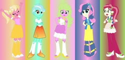 Size: 1024x492 | Tagged: safe, artist:princesslunalovesme, bon bon, daisy, flower wishes, lily, lily valley, lyra heartstrings, roseluck, sweetie drops, equestria girls, equestria girls-ified