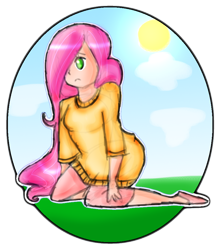 Size: 842x946 | Tagged: safe, artist:sukycullen, fluttershy, human, humanized, solo