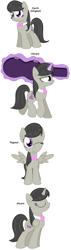 Size: 1464x5184 | Tagged: safe, artist:pupster0071, octavia melody, alicorn, earth pony, pegasus, pony, unicorn, alicornified, all pony races, bedroom eyes, cello case, eyes closed, looking at you, magic, octacorn, race swap, simple background, smiling, telekinesis, walking, white background, wink