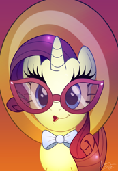 Size: 900x1300 | Tagged: safe, artist:lennonblack, rarity, pony, unicorn, female, glasses, hat, mare, solo