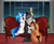 Size: 1024x838 | Tagged: safe, artist:chokico, dj pon-3, octavia melody, vinyl scratch, earth pony, pony, cello, female, lesbian, musical instrument, scratchtavia, shipping, sofa, stars