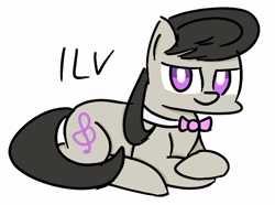 Size: 756x561 | Tagged: safe, artist:ilv, octavia melody, earth pony, pony, black mane, female, gray coat, lying, mare, solo