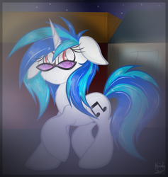 Size: 1366x1439 | Tagged: safe, artist:kristysk, dj pon-3, vinyl scratch, pony, unicorn, female, horn, mare, solo