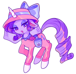 Size: 950x930 | Tagged: safe, artist:nekozneko, idw, rarity, pony, unicorn, beekeeper, bow, clothes, ear fluff, female, floppy ears, lidded eyes, mare, open mouth, simple background, solo, transparent background