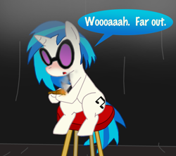 Size: 864x768 | Tagged: safe, artist:ajmstudios, dj pon-3, vinyl scratch, pony, unicorn, blunt, drugs, funny, high, humor, marijuana, pot, smoke, smoking, solo