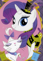 Size: 475x675 | Tagged: safe, idw, opalescence, rarity, cat, pony, unicorn, spoiler:comic