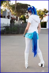 Size: 650x970 | Tagged: safe, artist:sequinsupernova, dj pon-3, vinyl scratch, human, cosplay, irl, irl human, photo, solo