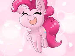 Size: 1400x1050 | Tagged: safe, artist:meowmavi, pinkie pie, pony, chest fluff, cute, diapinkes, eyes closed, happy, solo