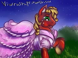 Size: 800x600 | Tagged: safe, artist:viwrastupr, big macintosh, earth pony, pony, clothes, crossdressing, dress, male, solo, stallion