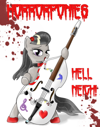 Size: 800x1014 | Tagged: safe, artist:cyb3rwaste, octavia melody, earth pony, pony, album cover, horrorpops, parody