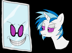 Size: 1139x845 | Tagged: safe, artist:megahuddle, dj pon-3, vinyl scratch, pony, unicorn, female, horn, hypnosis, mare, white coat