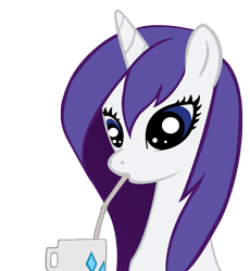 Size: 3673x4000 | Tagged: safe, artist:johnjoseco, artist:tateyfairrain, edit, rarity, pony, unicorn, bust, cup, cute, drink, drinking, drinking straw, female, mare, pretty, raribetes, simple background, solo, straight mane, straw, transparent background, vector, wet, wet mane, wet mane rarity