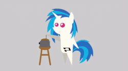 Size: 636x356 | Tagged: safe, artist:chicken-cake, dj pon-3, vinyl scratch, pony, unicorn, animated, ash, death, disintegration, dumb ways to die, electrocution, eyeball, eyes, female, fork, incineration, mare, pointy ponies, solo, toaster
