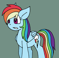 Size: 745x731 | Tagged: safe, artist:cmara, derpibooru import, rainbow dash, pegasus, pony, female, green background, mare, simple background, solo