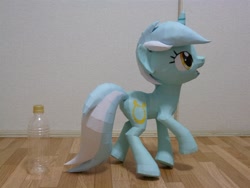 Size: 2160x1620 | Tagged: safe, artist:robi, lyra heartstrings, bottle, papercraft, pixiv, size comparison, solo