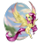 Size: 1024x1024 | Tagged: safe, artist:xxmissteaxx, fluttershy, butterfly, pegasus, pony, chest fluff, cloud, colored wings, colored wingtips, female, insect on nose, large wings, mare, simple background, sky, smiling, solo, spread wings, transparent background, wings