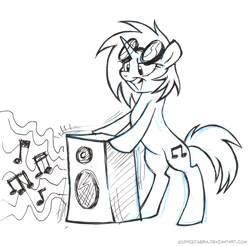 Size: 610x600 | Tagged: safe, artist:kenket, artist:spainfischer, dj pon-3, vinyl scratch, pony, bipedal, solo