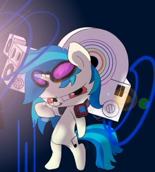 Size: 1080x1200 | Tagged: safe, artist:dambitail, dj pon-3, vinyl scratch, pony, bipedal, solo