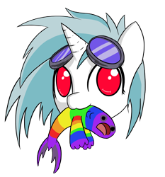 Size: 2848x3062 | Tagged: safe, artist:prozenconns, dj pon-3, vinyl scratch, fish, pony, unicorn, :3, behaving like a cat, head, mouth hold, simple background, solo, transparent background