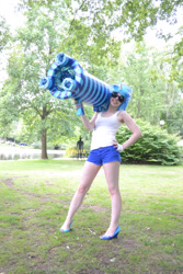 Size: 1024x1536 | Tagged: safe, artist:shelle-chii, dj pon-3, vinyl scratch, human, bass cannon, cosplay, irl, irl human, photo, solo