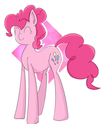 Size: 1000x1200 | Tagged: safe, artist:runooo, pinkie pie, earth pony, pony, eyes closed, female, long legs, mare, ponk, simple background, smiling, solo, white background