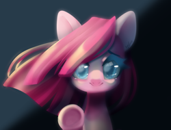 Size: 799x606 | Tagged: safe, artist:snow angel, pinkie pie, pony, looking at you, pinkamena diane pie, reaching out, smiling, solo, teary eyes