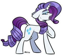 Size: 2397x2087 | Tagged: safe, artist:lrusu, rarity, pony, unicorn, female, mare, open mouth, simple background, solo