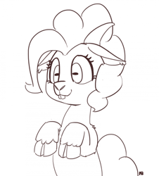 Size: 1280x1415 | Tagged: safe, artist:pabbley, pinkie pie, goat, 30 minute art challenge, goatified, monochrome, pinkie goat, solo, species swap