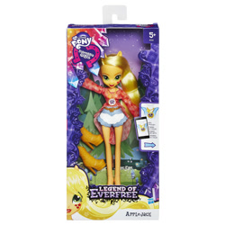 Size: 1000x1000 | Tagged: safe, applejack, equestria girls, legend of everfree, camp fashion show outfit, doll, equestria girls logo, irl, official, photo, toy