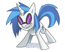 Size: 700x560 | Tagged: safe, artist:crikeydave, dj pon-3, vinyl scratch, pony, unicorn, smiling, solo