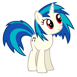 Size: 3000x3000 | Tagged: safe, artist:zee66, dj pon-3, vinyl scratch, pony, unicorn, cutie mark, death stare, female, hooves, horn, mare, missing accessory, red eyes, simple background, smiling, solo, staring ponies, transparent background, vector