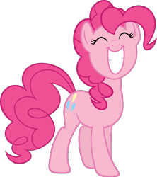 Size: 5318x6000 | Tagged: safe, artist:slb94, pinkie pie, earth pony, pony, a friend in deed, absurd resolution, cute, eyes closed, grin, simple background, smiling, solo, transparent background, vector