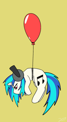 Size: 862x1568 | Tagged: safe, artist:surge-on, dj pon-3, vinyl scratch, pony, unicorn, balloon, filly, floating, headphones, solo