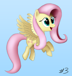 Size: 3127x3284 | Tagged: safe, artist:sheeppony, fluttershy, pegasus, pony, blue background, female, mare, simple background, solo