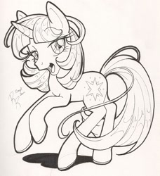 Size: 1336x1468 | Tagged: safe, artist:turtiedroppings, derpibooru import, twilight sparkle, monochrome, solo, traditional art