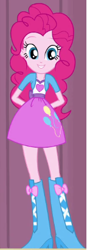 Size: 148x423 | Tagged: safe, pinkie pie, equestria girls, equestria girls (movie), balloon, boots, bracelet, clothes, cute, hands behind back, high heel boots, jewelry, looking at you, skirt