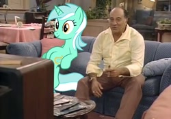 Size: 478x334 | Tagged: safe, lyra heartstrings, alf, crossover, irl, photo, ponies in real life, sitting, sitting lyra, television, trevor ochmonek, watching