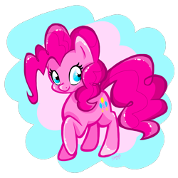 Size: 1500x1500 | Tagged: safe, artist:marshalltrap, pinkie pie, pony, raised hoof, smiling, solo