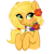 Size: 489x493 | Tagged: safe, artist:wollieni, applejack, earth pony, pony, blushing, bust, flower, flower in hair, flower necklace, missing accessory, portrait, simple background, solo, white background