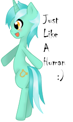 Size: 579x960 | Tagged: safe, artist:adelmlp, lyra heartstrings, pony, bipedal, human behavior, humie, simple background, solo, transparent background