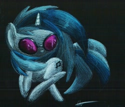 Size: 1053x896 | Tagged: safe, artist:getchanoodlewet, dj pon-3, vinyl scratch, pony, unicorn, solo, traditional art