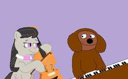 Size: 563x350 | Tagged: safe, artist:hmcvirgo92, octavia melody, earth pony, pony, rowlf, rowlf the dog, the muppets