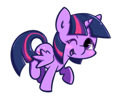 Size: 1100x900 | Tagged: safe, artist:midnightpremiere, derpibooru import, twilight sparkle, twilight sparkle (alicorn), alicorn, pony, chibi, female, mare, simple background, solo, transparent background, wink