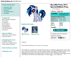 Size: 725x576 | Tagged: safe, dj pon-3, vinyl scratch, pony, unicorn, g4, hasbro, hasbro toy shop, incoming drama, official, online, rule 63, store