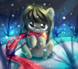 Size: 2500x2200 | Tagged: safe, artist:aquagalaxy, octavia melody, earth pony, pony, clothes, scarf, snow, snowfall, solo