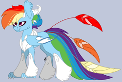 Size: 2534x1712 | Tagged: safe, artist:tiberioustat2s, derpibooru import, rainbow dash, original species, alternate universe, simple background, solo, species swap