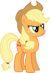 Size: 3159x4541 | Tagged: safe, artist:cloudyglow, applejack, earth pony, pony, newbie dash, .ai available, absurd resolution, angry, female, freckles, mare, simple background, solo, transparent background, vector