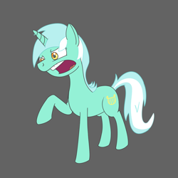 Size: 1500x1500 | Tagged: safe, artist:kingcobra50, lyra heartstrings, pony, unicorn, female, green coat, horn, mare, solo, two toned mane